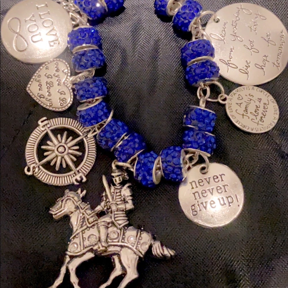 Silver Snake Bracelet with Charms